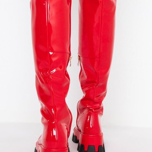 AZALEA WANG ON THE RUN FLATFORM BOOT IN RED ( BRAND NEW !!! ) - Picture 4 of 5